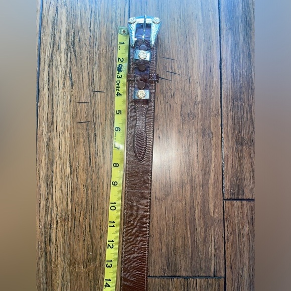Lizard grab cowhide belt brown belt flower belt country belt southern belt - Picture 5 of 16